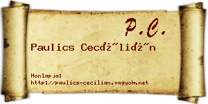 Paulics Cecílián névjegykártya